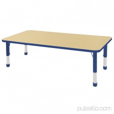 ECR4Kids 30in x 60in Rectangle Everyday T-Mold Adjustable Activity Table Maple/Navy - Toddler Ball
